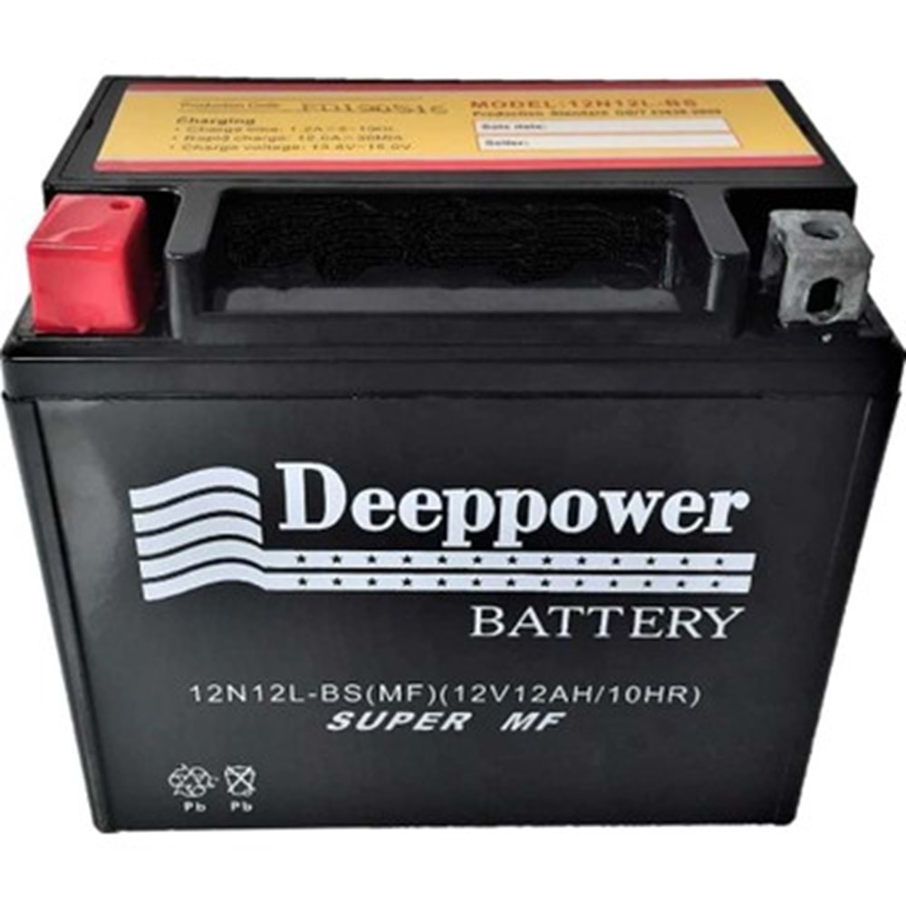 DEEPPOWER 12V12AH MOTOSİKLET AKÜ 1212
