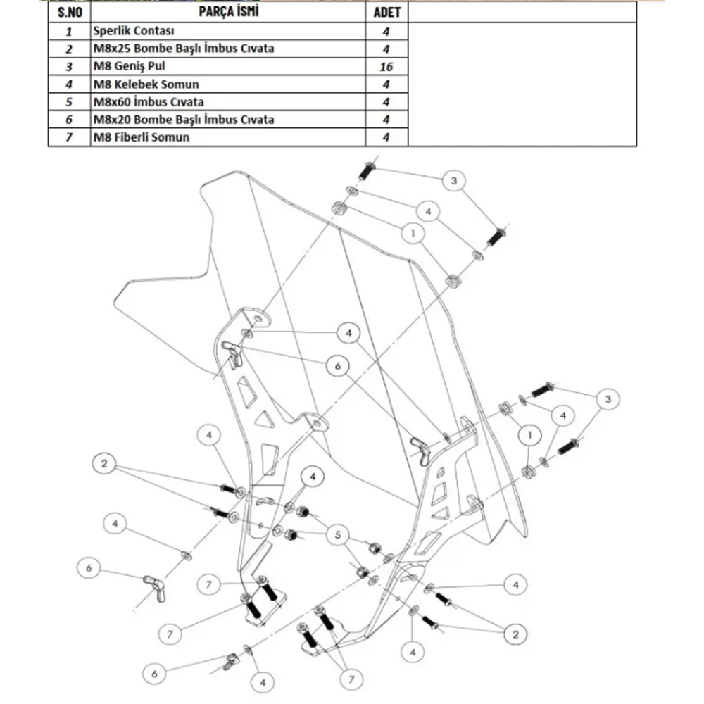 C FORCE 450 ATV 2022-2023 MODEL PLEXİ SİPERLİK CAMI