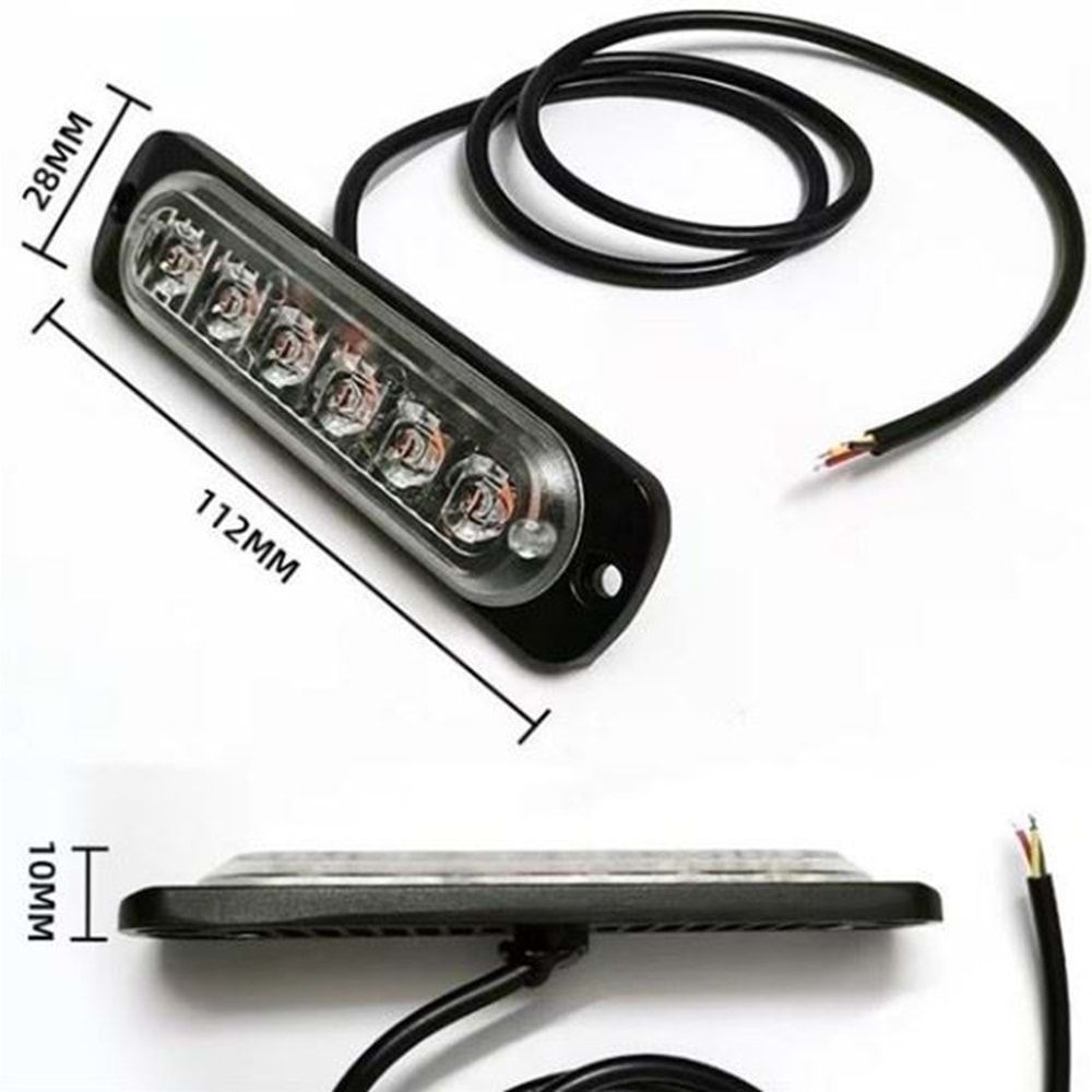 TAS L1128-B9-36V 6LED MİNİ BAR MAVİ DÜZ VE ÇAKAR