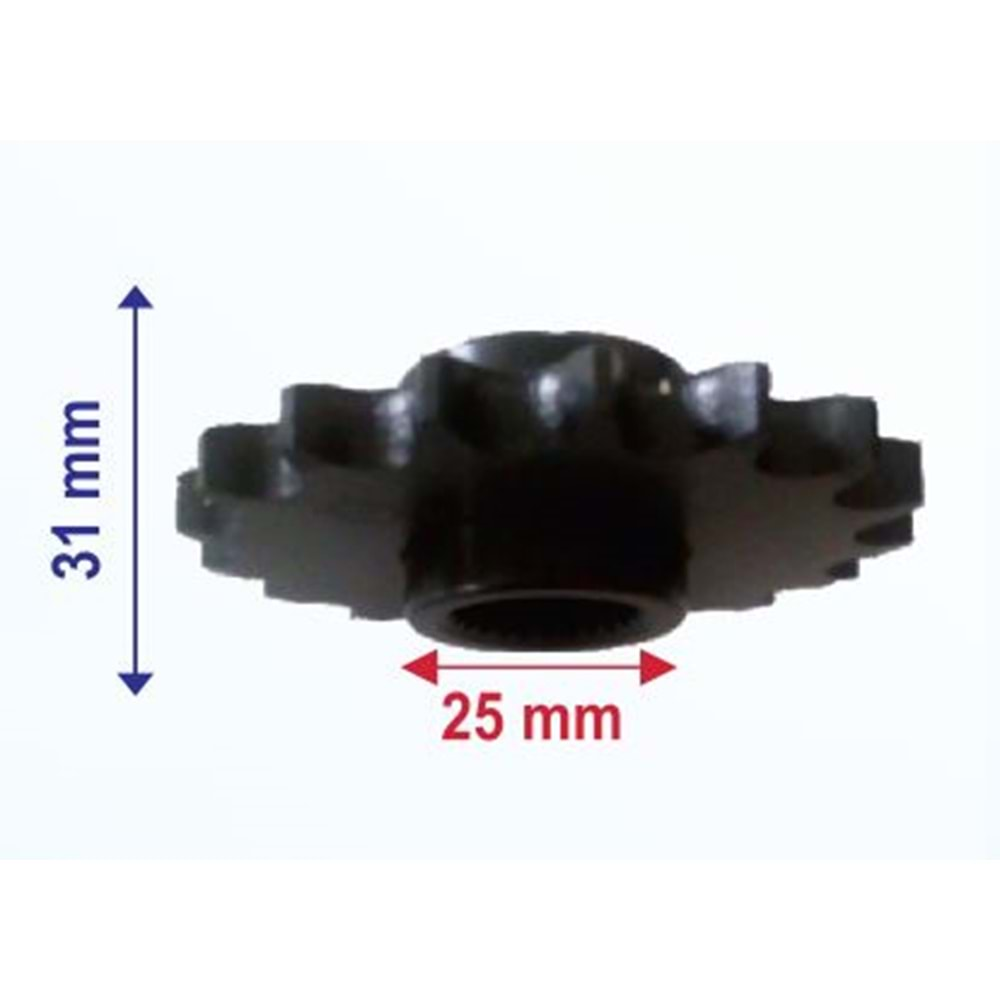 KANUNİ ATV ÖN DİŞLİ 530-17T İÇ 25 mm UZUNLUK 31 mm