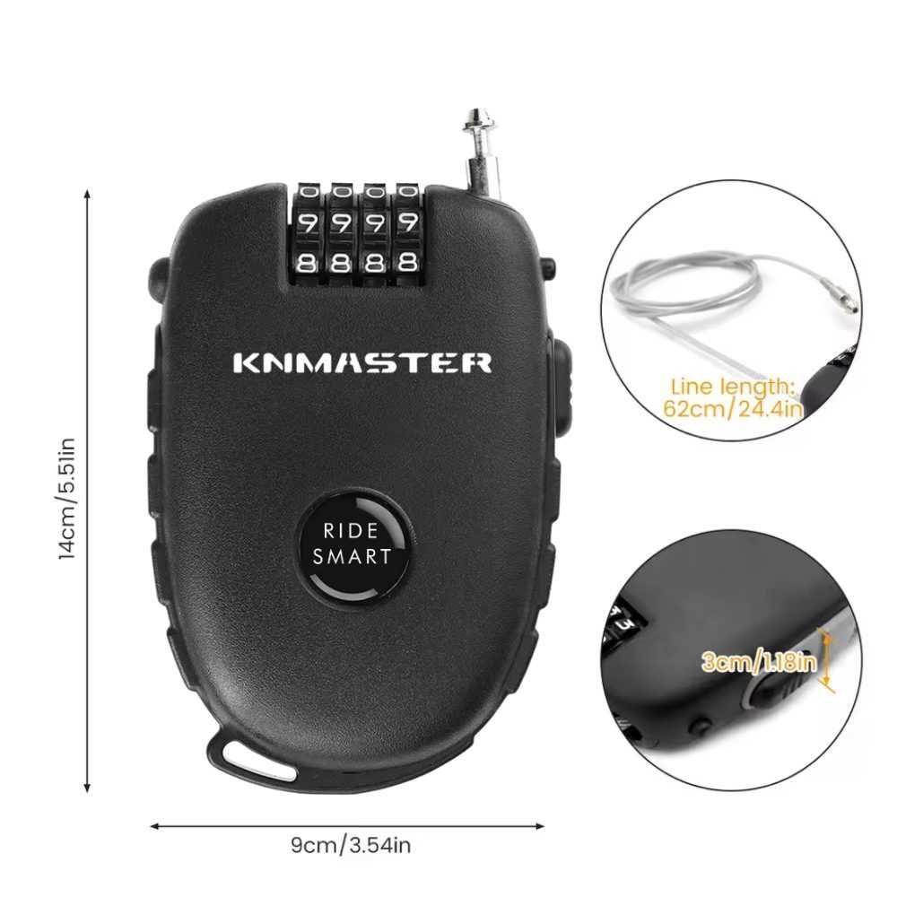 KNMASTER HL300 MOTOSİKLET KASK KİLİDİ ESNEK KABLO