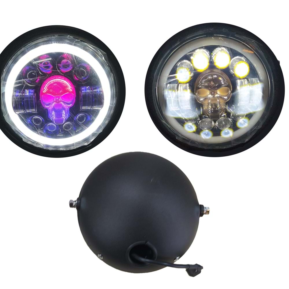 LEDLİ MODİFİYE YUVARLAK ÖN FAR BÜYÜK MODEL