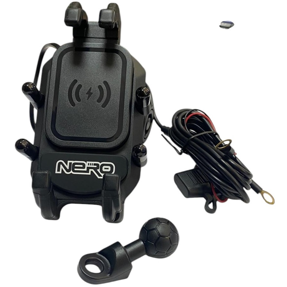 ŞARJLI AYNA BAĞLANTILI TELEFON TUTUCU (TİTREŞİM MODÜLLÜ)NERO