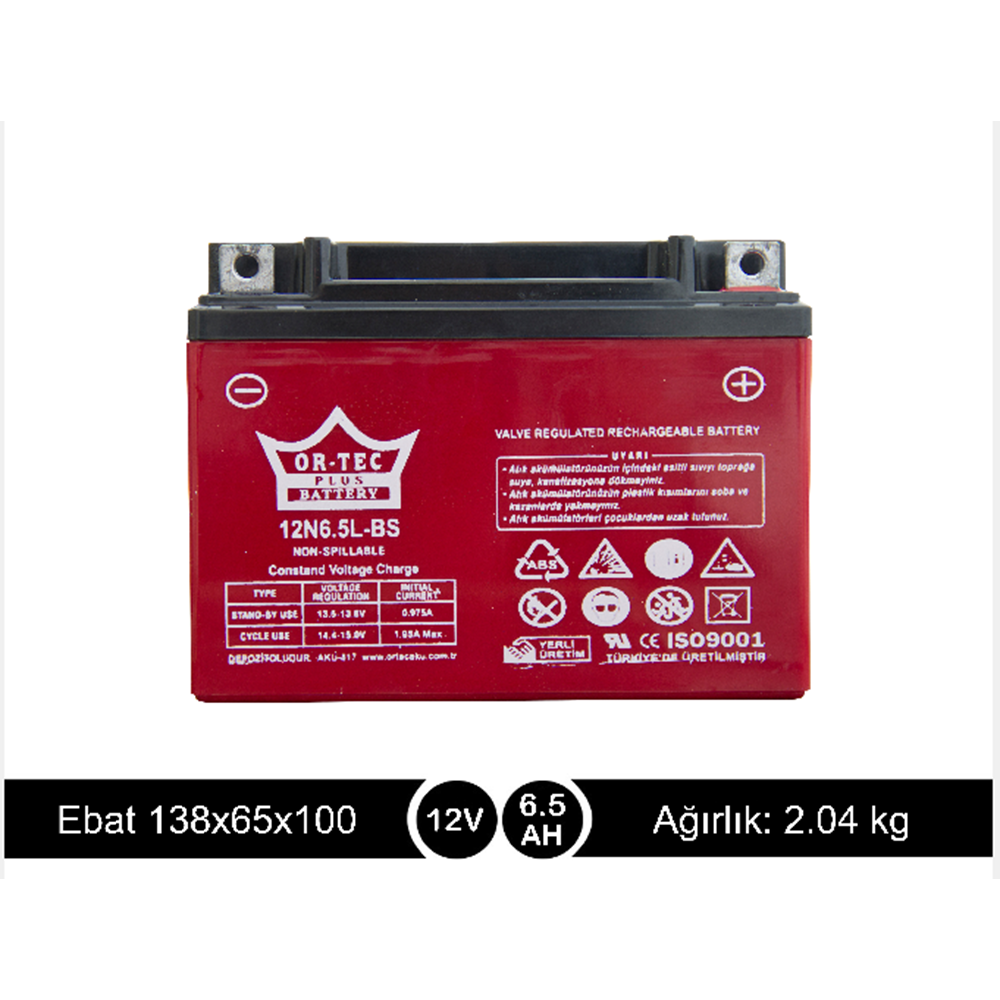 ORTEC 12V 6.5 AH CG AKÜ 12N6.5L-BS