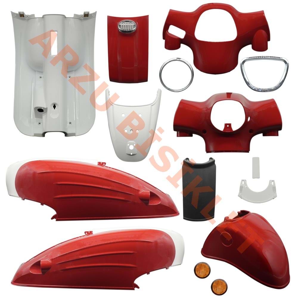 MONDİAL TURISMO 50 UYUMLU KIRMIZI KAPORTA SET BOYALI AKSAM