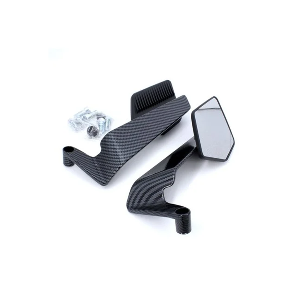 MOTOSİKLET H2 YARASA AYNA TAKIMI AYARLANABİLİR MODEL 8MM - 10MM UYUMLU KARBON