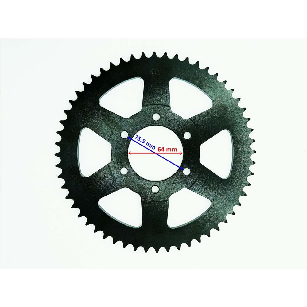 RAMZEY CROSS 200 ARKA DİŞLİ 428-56T İÇ 64 mm 6 DELİKLİ