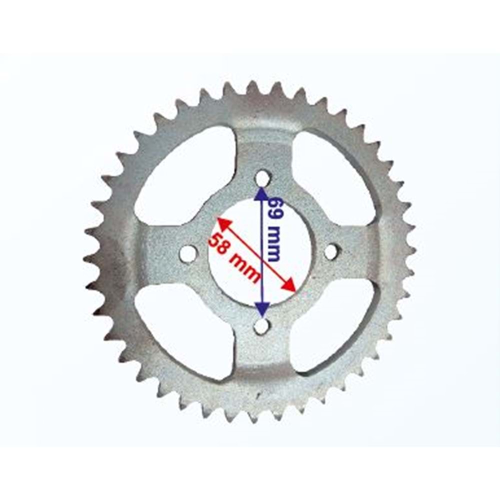 KUBA KB 150-9 ARKA DİŞLİ 428-42T İÇ 58 mm ÇANAKLI