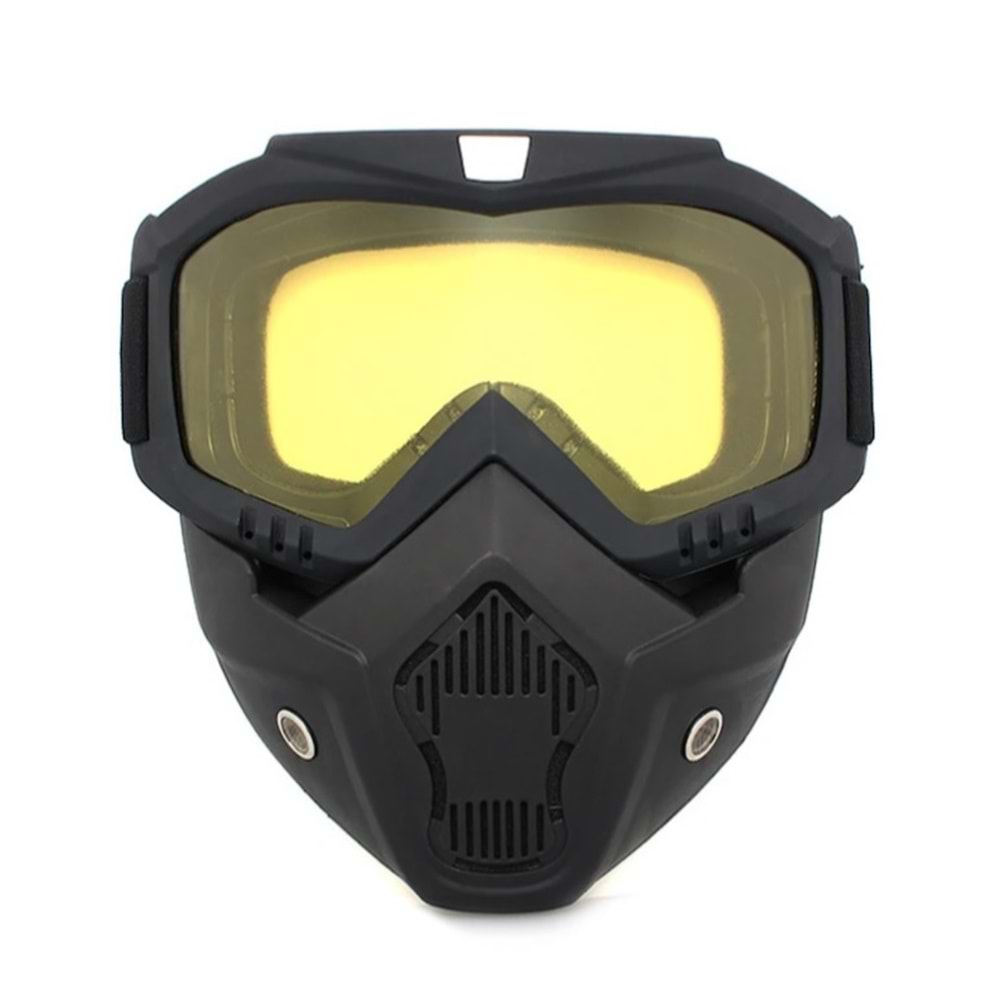 MOTOSİKLET KASK MASKESİ - SARI - M