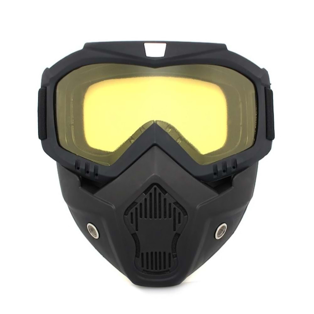 MOTOSİKLET KASK MASKESİ - SARI - M