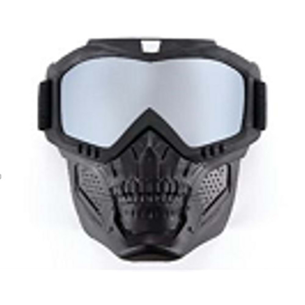 MOTOSİKLET KURUKAFA KASK MASKESİ - BEYAZ - M