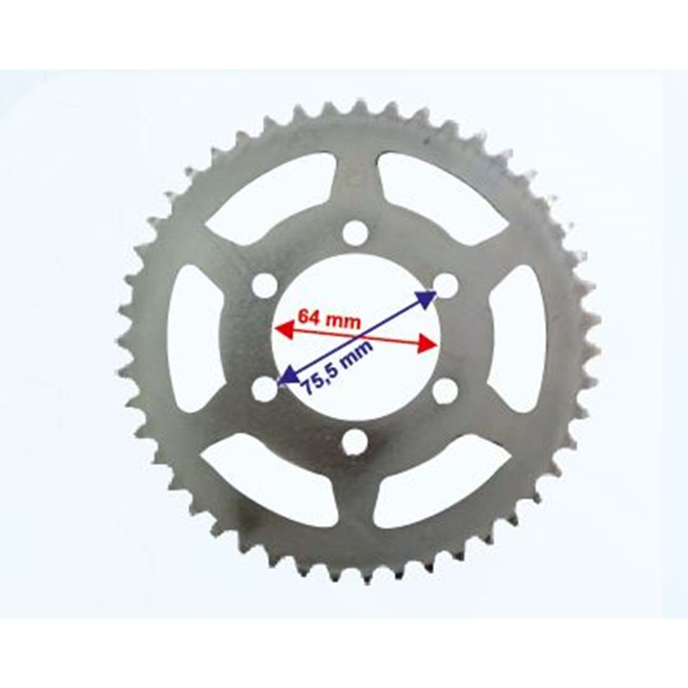 RAMZEY CROSS 200 ARKA DİŞLİ 428-47T İÇ 64 mm 6 DELİKLİ