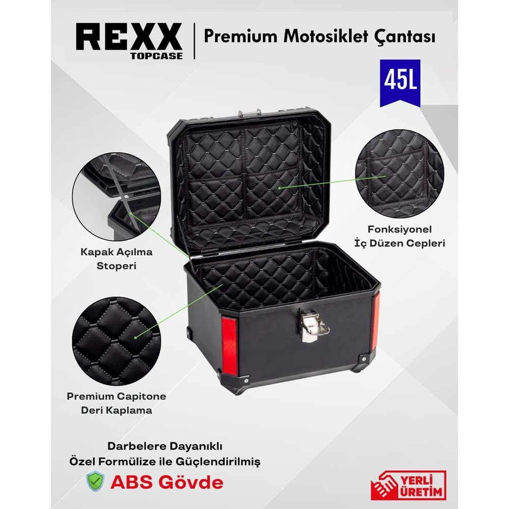 KARE KÖŞELİ 45LİTRE REXX ARKA ÇANTA SİYAH