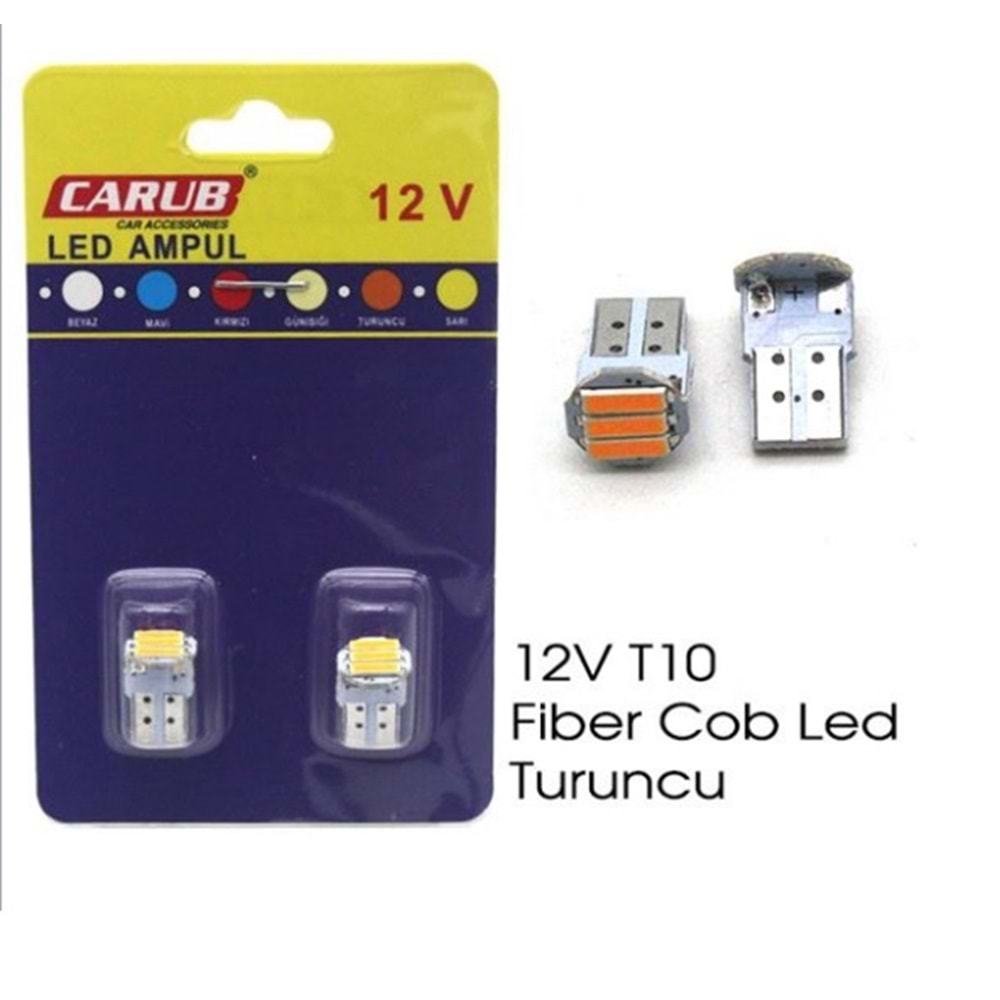 CARUB AMPUL 12V T10 FİBER COB LED TURUNCU