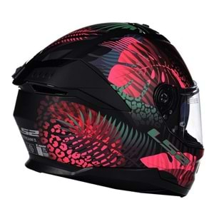 LS2 STREAM 2 JUNGLE MAT SİYAH-MAVİ-PEMBE KASK - PEMBE - L