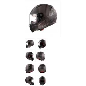 LS2 RAPID MULTIPLY MAT SİYAH-GRİ KASK - GRİ