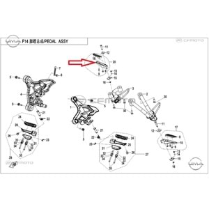 CF MOTO 250NK 250SR SAĞ ARKA BASAMAK DEMİRİ ORJ