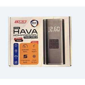 CARUB MİNİ HAVA KOMPRESÖR ŞARJLI ÇAKMAKTAN USB TYPC 60W