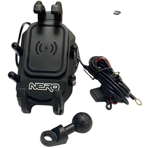 ŞARJLI AYNA BAĞLANTILI TELEFON TUTUCU (TİTREŞİM MODÜLLÜ)NERO