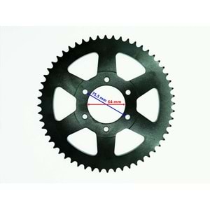 RAMZEY CROSS 200 ARKA DİŞLİ 428-56T İÇ 64 mm 6 DELİKLİ