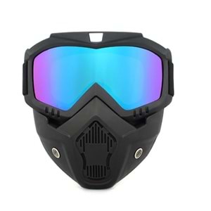 MOTOSİKLET KASK MASKESİ - MAVİ - M