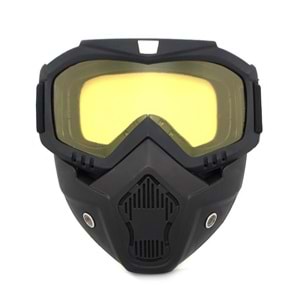 MOTOSİKLET KASK MASKESİ - SARI - M