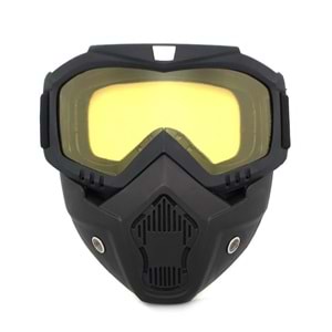 MOTOSİKLET KASK MASKESİ - SARI - M