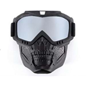 MOTOSİKLET KURUKAFA KASK MASKESİ - BEYAZ - M