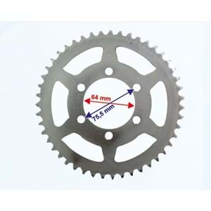 RAMZEY CROSS 200 ARKA DİŞLİ 428-47T İÇ 64 mm 6 DELİKLİ