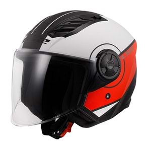 LS2 AIRFLOW 2 COVER MAT SİYAH-BEYAZ-KIRMIZI- S