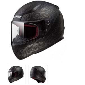 LS2 RAPID CRYPT MAT SİYAH KASK - SİYAH - M