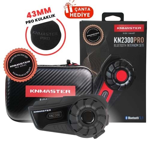 KNMASTER KN2300PRO INTERCOM KASK KULAKLIK SETİ SİYAH İNTERKOM