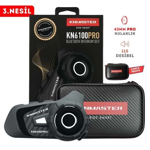 KNMASTER KN6100PRO INTERCOM KASK KULAKLIK SETİ SİYAH İNTERKOM