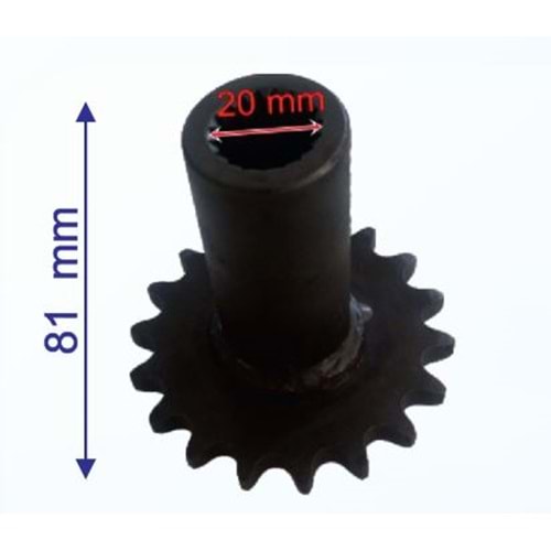 BS 150ATV ÖN DİŞLİ 428-18T İÇ 20 mm UZUNLUK 81 mm