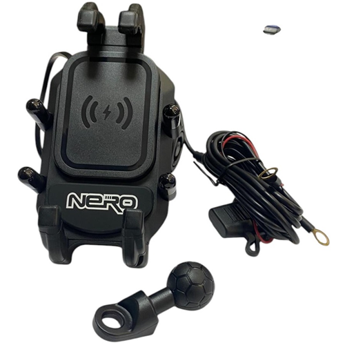 ŞARJLI AYNA BAĞLANTILI TELEFON TUTUCU (TİTREŞİM MODÜLLÜ)NERO