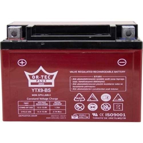 ORTEC 12V 9 AH YATIK AKÜ YTX9