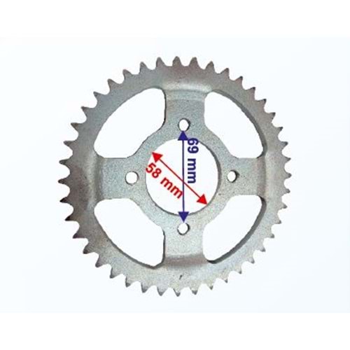 KUBA KB 150-9 ARKA DİŞLİ 428-42T İÇ 58 mm ÇANAKLI