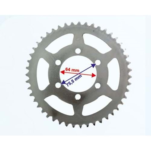 RAMZEY CROSS 200 ARKA DİŞLİ 428-47T İÇ 64 mm 6 DELİKLİ