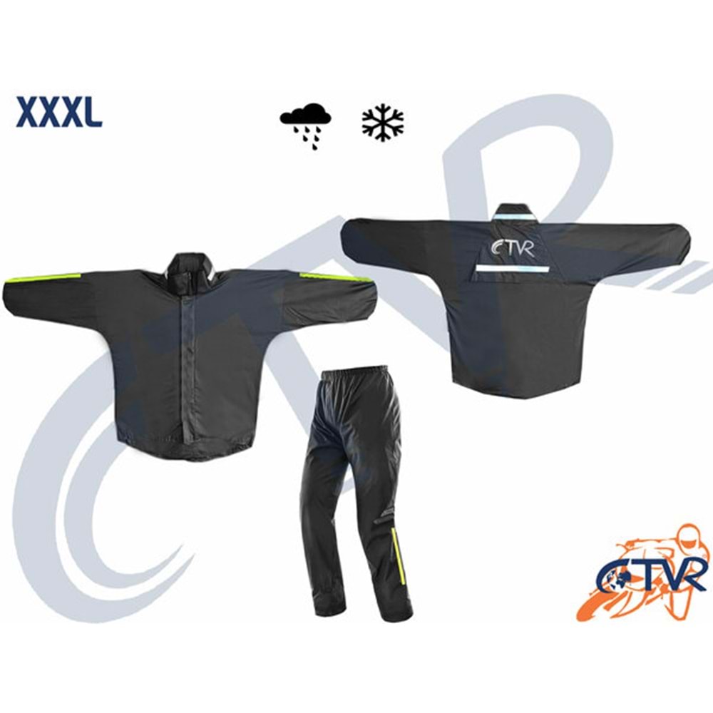 YAĞMURLUK TAKIMI ALT ÜST TAKIM - SİYAH - XXL