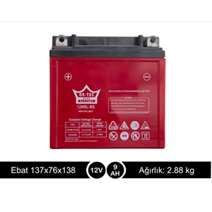 ORTEC 12V 9AH DİK AKÜ 12N9L-BS