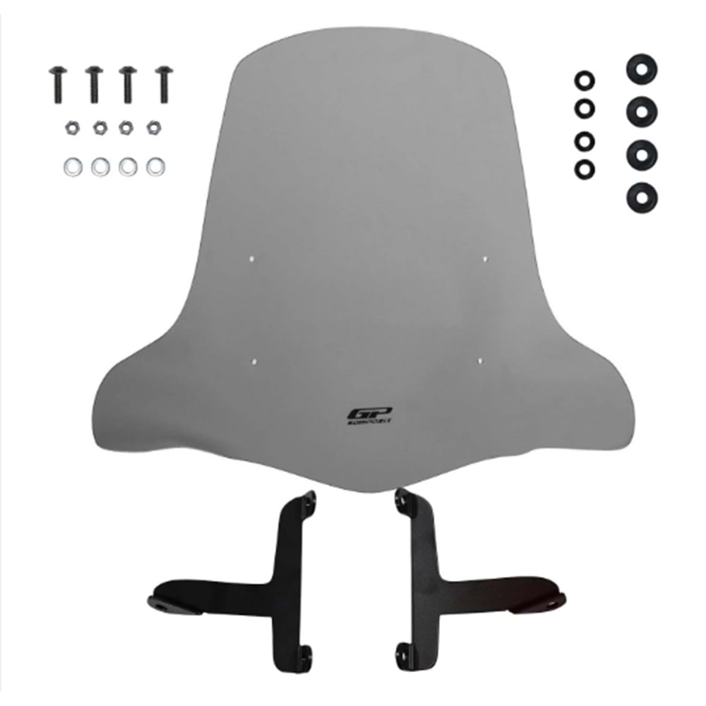 GP Kompozit Scooter Universal 2020 Uyumlu Elcikli Ön Cam Füme
