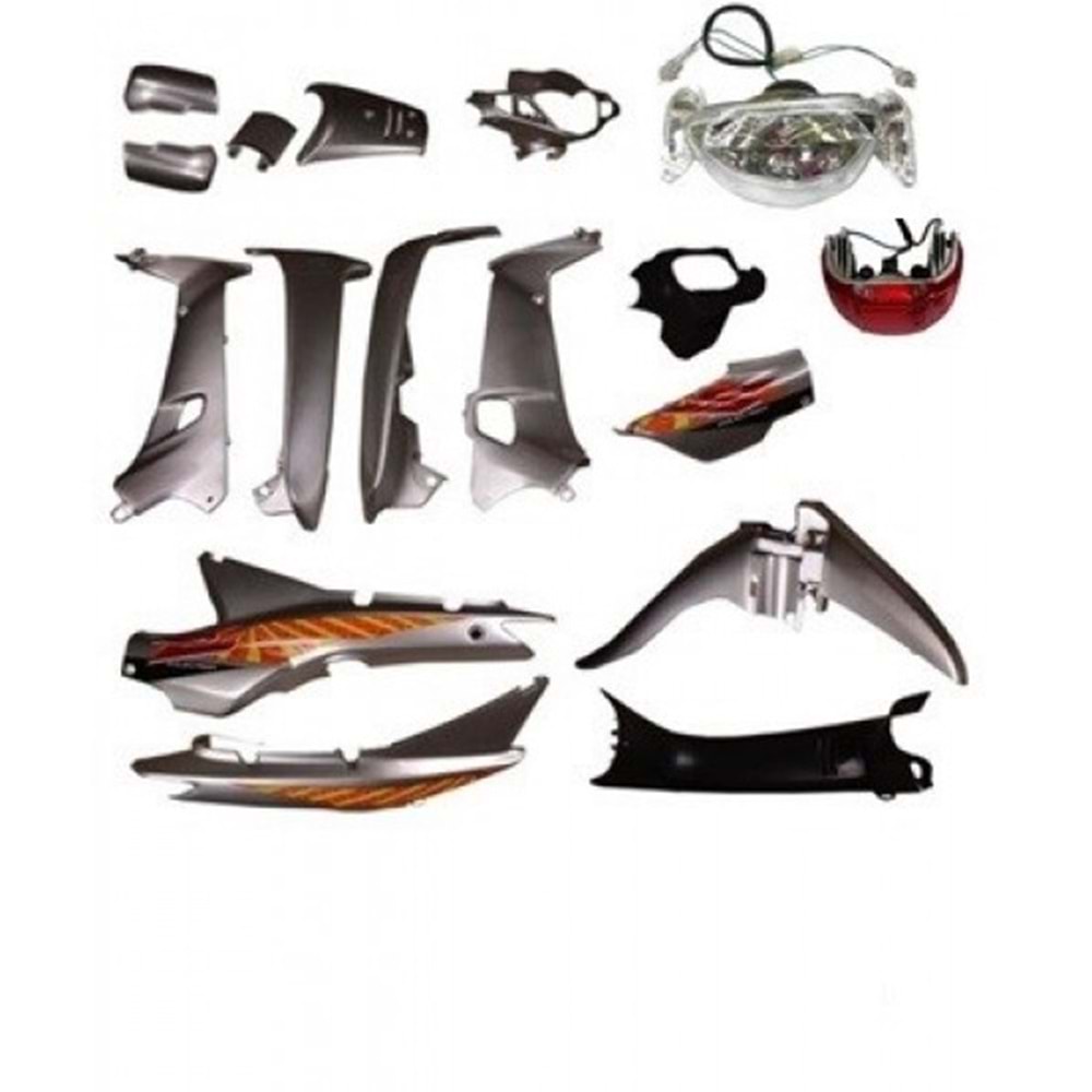 RMZ CALİPSO 100 CUP ÇELİK GRİ YAN SANAYİ FAR STOP DAHİL SET