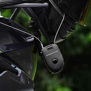 KNMASTER HL300 MOTOSİKLET KASK KİLİDİ ESNEK KABLO
