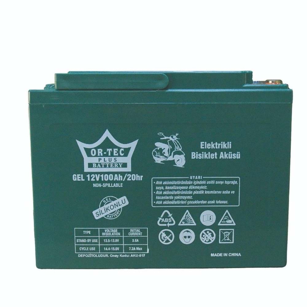 ORTEC 12V 100AH ELEKTRİKLİ AKÜ