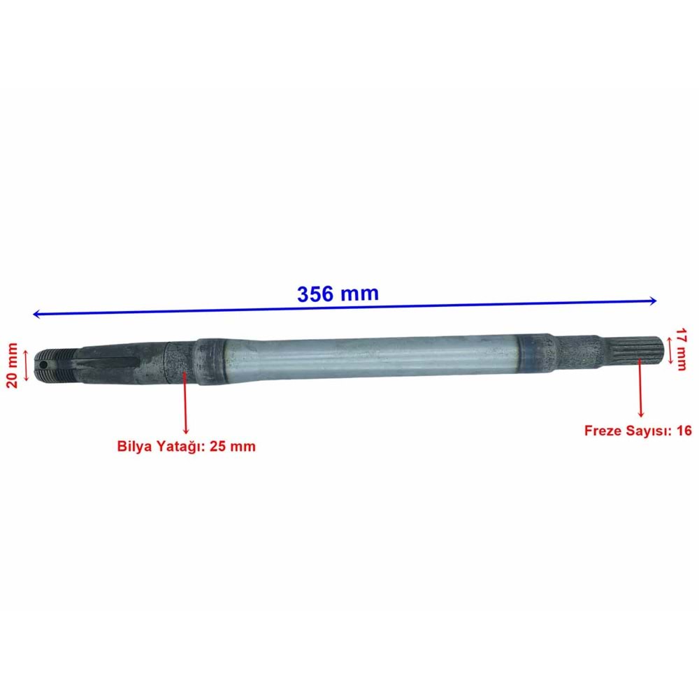ELEKTRİKLİ KASALI 3 TEKER 36CM 16 FREZE AKS MİLİ